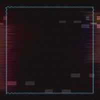 Square frame on glitch effect psd background