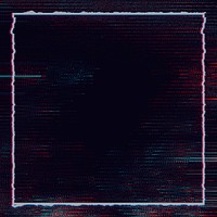 Square frame on glitch effect psd background