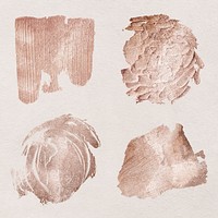Sparkle rose gold paint psd brush stroke collection