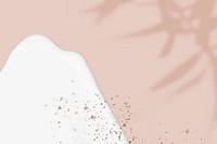 Pastel pink background vector with leaf shadow and glitter