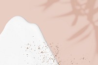 Pastel pink background psd with leaf shadow and glitter