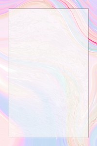 Rectangle frame on pastel holographic background