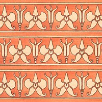 Art nouveau monkshood flower pattern background vector