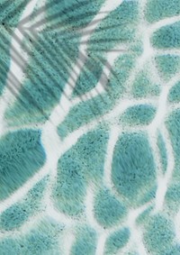 Palm leaf shadow on a turquoise terrazzo pool background