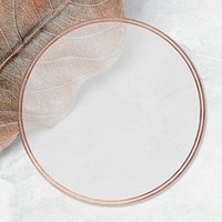 Fried leaf textured round frame