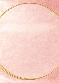 Round golden frame on a pink concrete wall vector