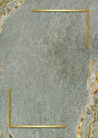 Golden rectangular frame on a marble background