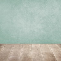Pastel green with brown planks floor product background