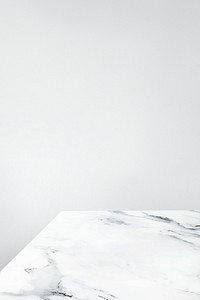 Plain gray wall with white marble table product background
