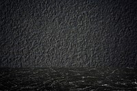 Rough dark gray cement wall with black marble floor product background