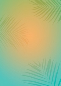Vibrant background with tropical leaves silhouette