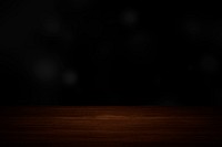 Plain dark black wall with wooden floor product background