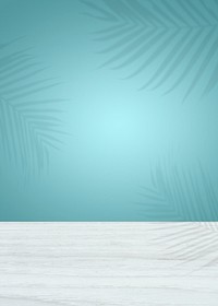 Vibrant background with tropical leaves silhouette