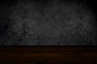 Plain dark gray wall with wooden floor product background