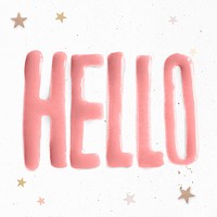 Hello oil paint PSD typography word