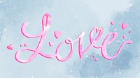 Cursive Love text pink typography font