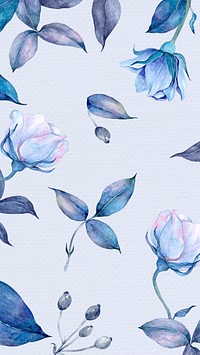 Blue rose patterned mobile wallpaper design