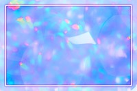 Neon frame psd blue holographic background design space