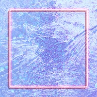 Pink neon frame psd ice surface texture background