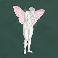 Female nude with wings vintage illustration