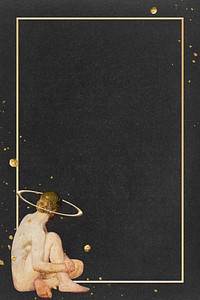 Nude woman frame vintage background