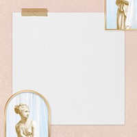 Psd vintage female nude illustration frame border