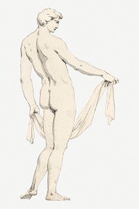 Nude male body psd drawing