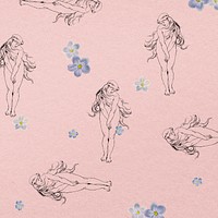 Psd vintage female nude background