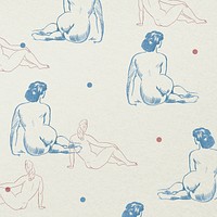 Psd vintage woman nude background
