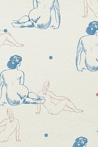 Woman nude pattern psd background