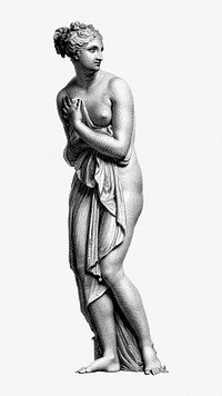 Standing nude female sculpture psd