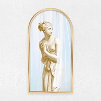 Vintage Venus statue psd in the window