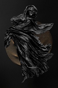 Vintage woman psd black sculpture
