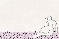 Hand drawn nude lady psd illustration
