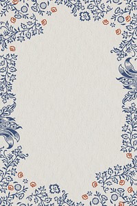 Decorative vintage nature blue frame border pattern PSD