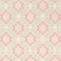 Vintage floral ornament seamless pattern pink background