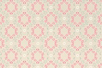 Vintage floral ornament seamless pink pattern background 