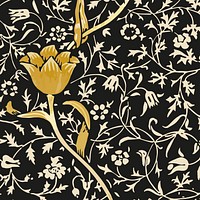 Gold tulip ornament pattern background