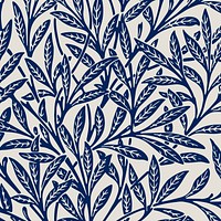 Leaves ornament blue pattern background