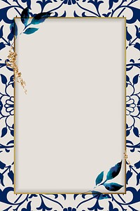 Vintage nature ornament frame pattern vector