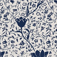 Blue tulip flower pattern background