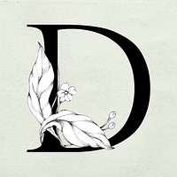 Psd letter d vintage typography