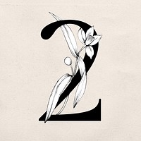 Number two font botanical typography