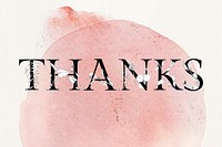 Vector thanks word floral font typography