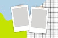 Instant photo frames psd abstract background