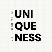Uniqueness design template vector bold typography