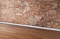Brown brick wall with a wooden floor vector