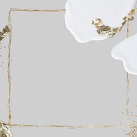 Gold glitter frame psd gray background