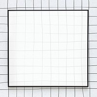 Black grid frame psd white background