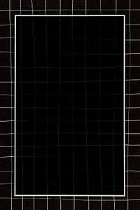 Blank white grid frame psd black background